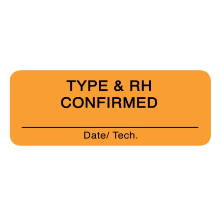 Nevs Label, Type & RH Confirmed 3/4" x 2" Flr Orange w/Black LBW-0005